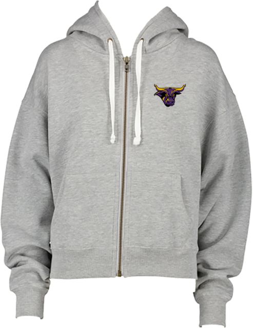 MSU Mankato ENZA Womens Boxy Full Zip Hood Mavericks Steer - ONLINE ONLY
