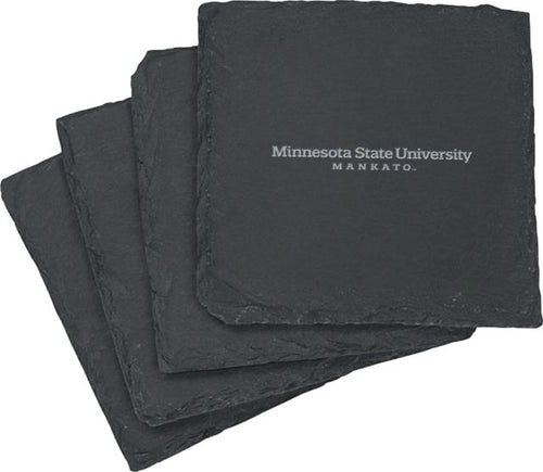 MSU Mankato Slate Coaster Set Minnesota State University - Mankato Wordmark Engraved - ONLINE ONLY
